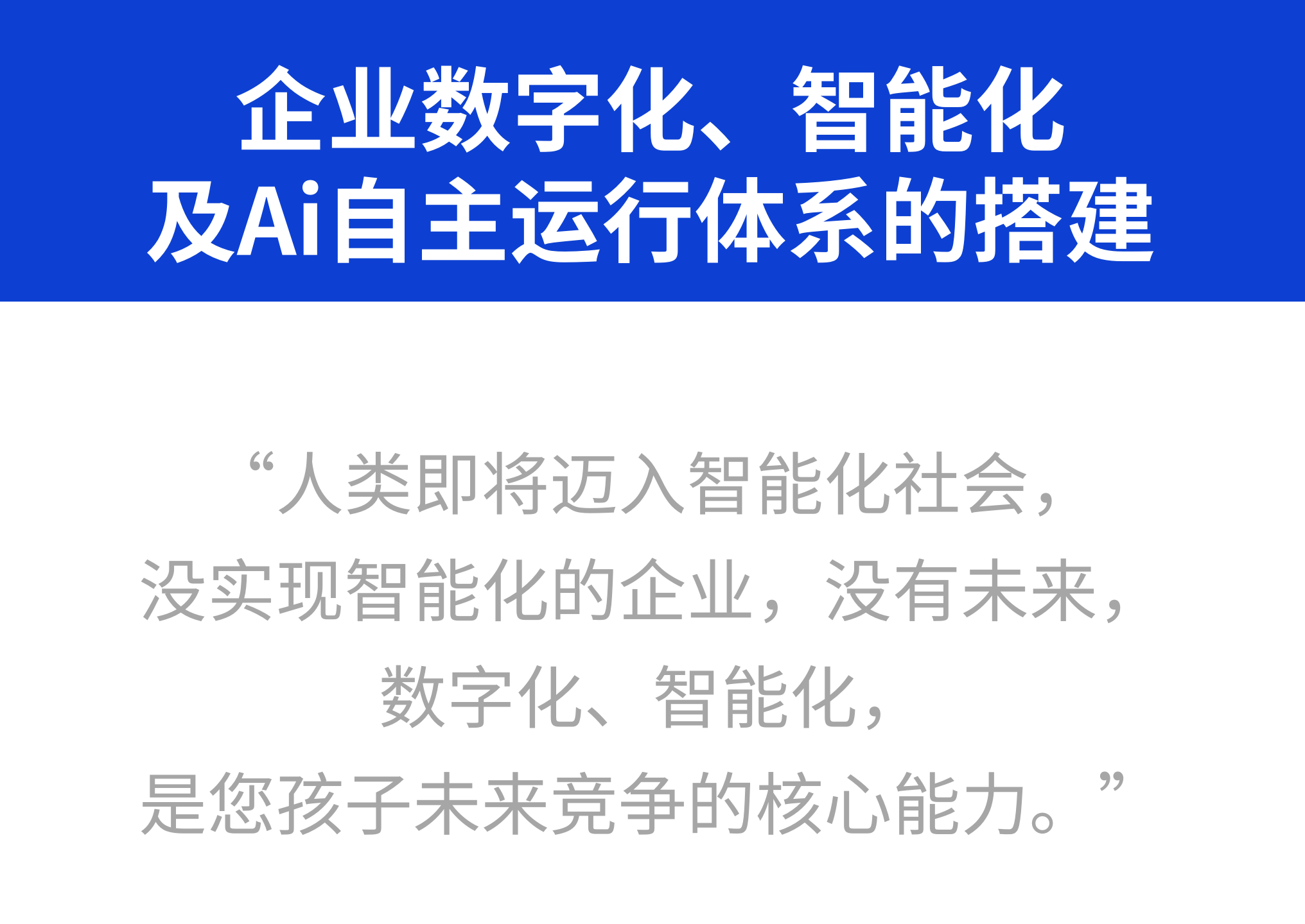 企业数字化、智能化 及Ai自主运行体系的搭建